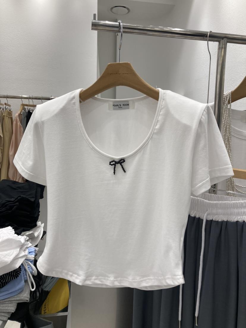 PEARLS ROOM韓國直郵女裝新品24春夏真品推薦休閑時尚T恤MULCUPT恤