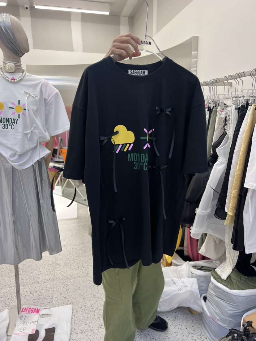 SAEGGAM韓國直郵東大門代購女裝新品時尚真品熱賣推薦24春夏T恤SAEGGAMT恤