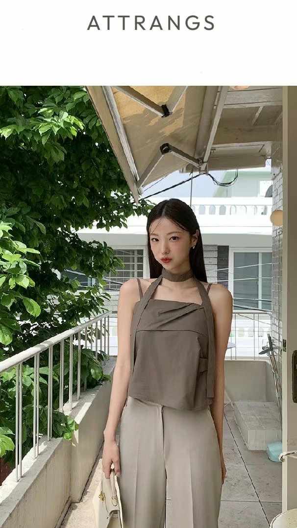 UNSANE直郵韓國代購女裝新款24春夏職業熱賣時尚吊帶背心UNSANE吊帶/背心