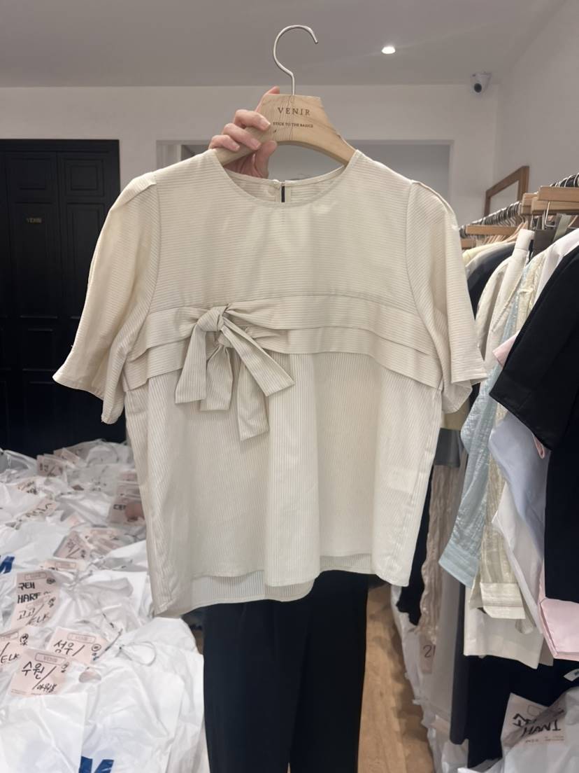 VENIR韓國直郵東大門代購女裝新款職業真品24春夏襯衫蕾絲衫VENIR-a襯衫/蕾絲衫