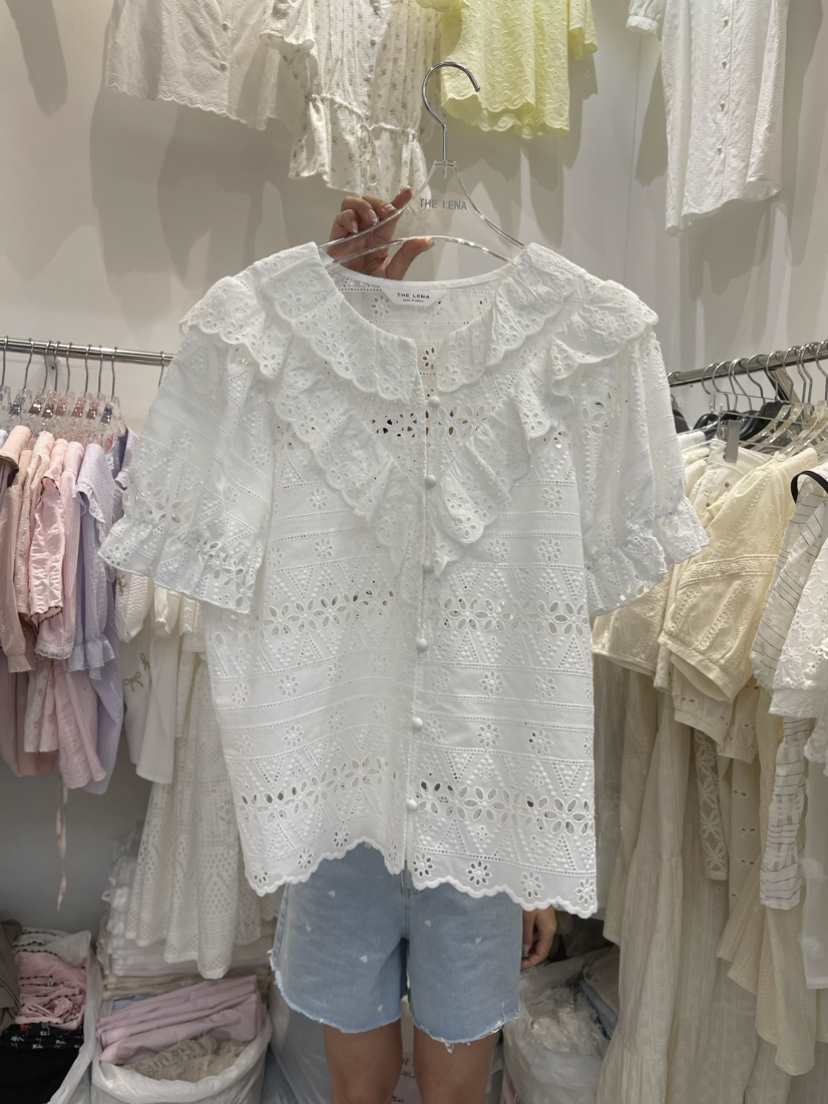 THE LENA韓國直郵女裝新品時尚真品職業休閑熱賣襯衫蕾絲衫NWEOL襯衫/蕾絲衫