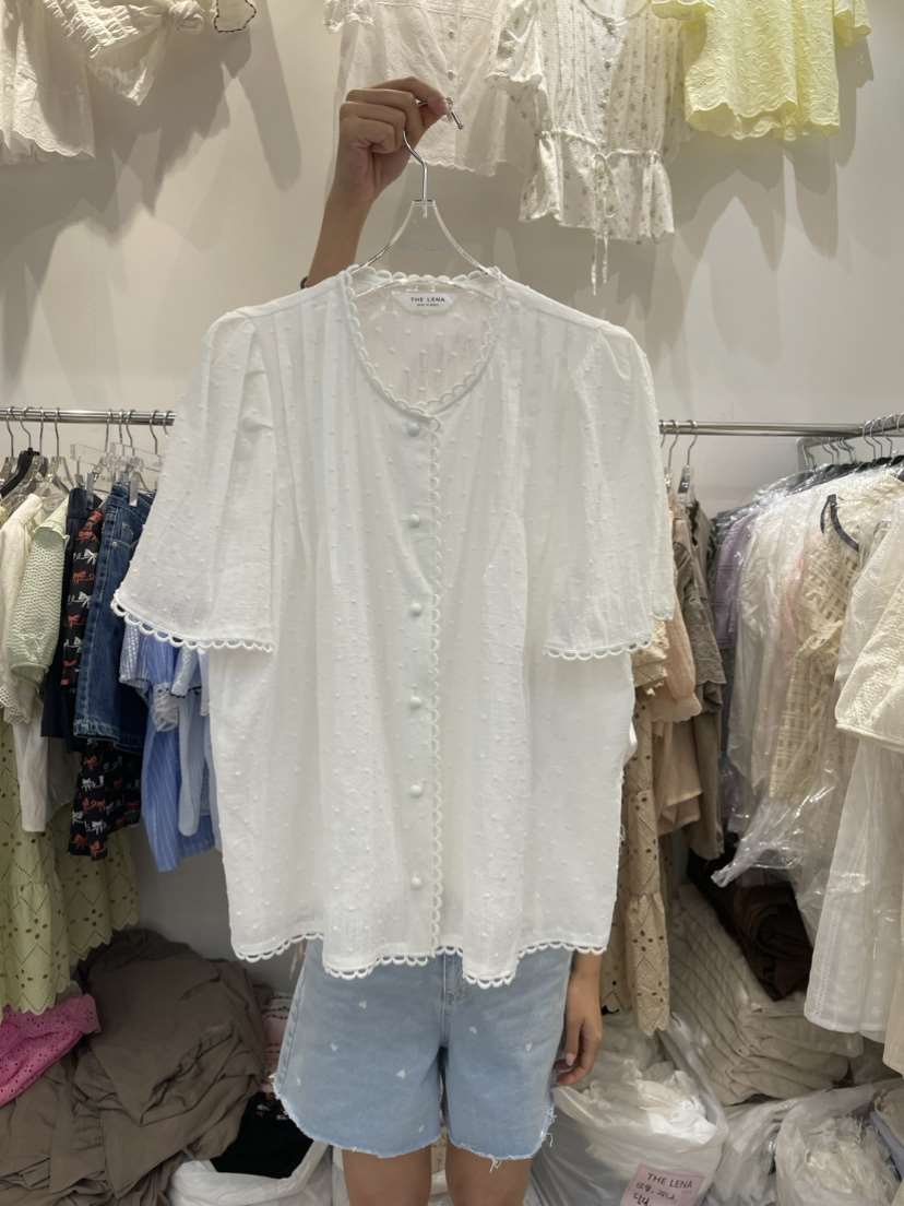 THE LENA直郵韓國代購女裝新款真品時尚推薦人氣襯衫蕾絲衫NWEOL襯衫/蕾絲衫