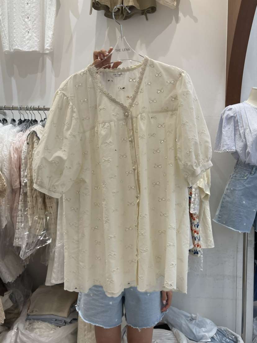 THE LENA韓國直郵女裝新款時尚休閑職業熱賣真品襯衫蕾絲衫NWEOL襯衫/蕾絲衫