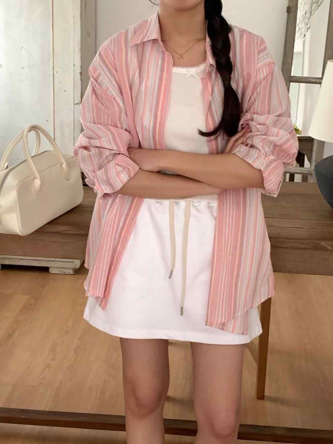 O SENSE-오센스-T韓國直郵東大門代購女裝新款24春夏襯衫蕾絲衫LE VAIR襯衫/蕾絲衫