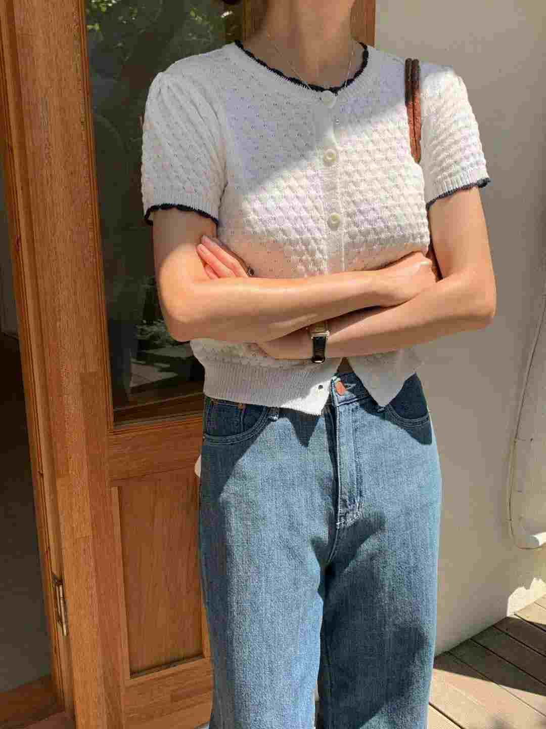 AREING韓國直郵東大門實拍女士新品24春夏熱賣真品針織衫AREING針織衫