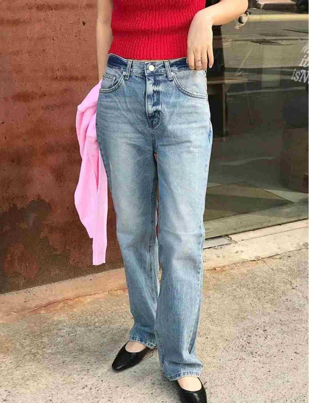 SPRING韓國直郵東大門實拍女士新款真品24秋夏休閑牛仔褲SPRING牛仔褲