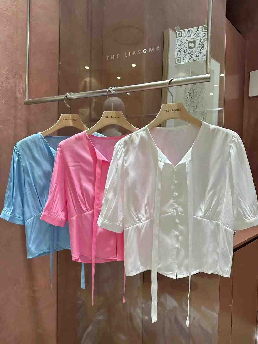 THE LIASOME直郵韓國代購女裝新品推薦時尚24春夏襯衫蕾絲衫THE LIASOME襯衫/蕾絲衫