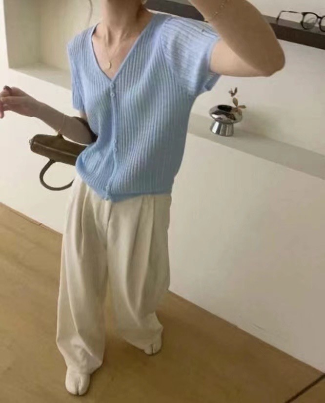 REBORN韓國直郵東大門實拍女裝新品24春夏熱賣真品針織衫REBORN針織衫