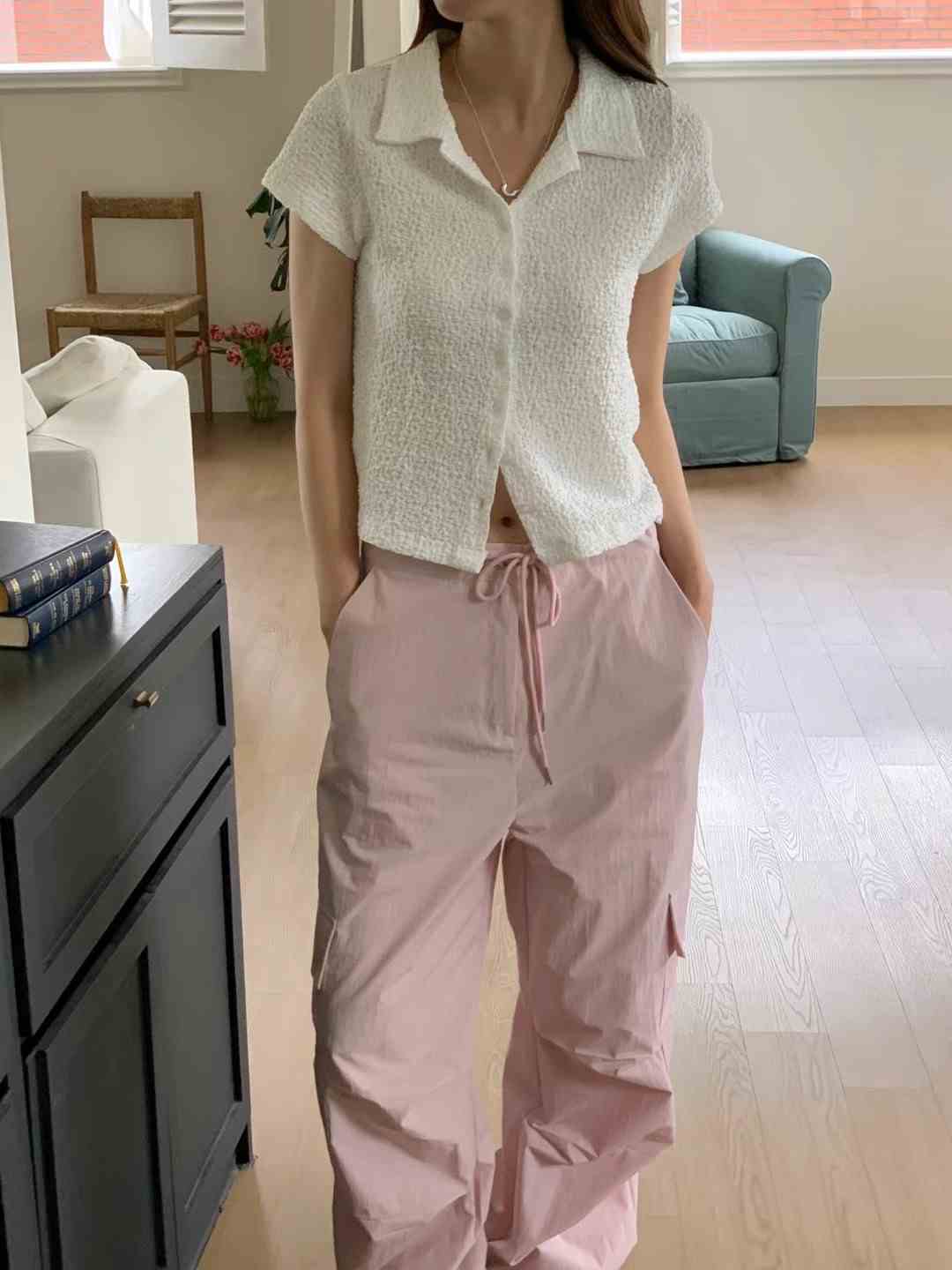 REBORN韓國直郵東大門代購女裝新款時尚熱賣人氣休閑褲工裝褲REBORN休閑褲
