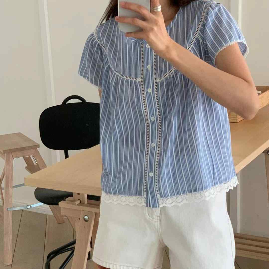 BLUSHER韓國直郵東大門實拍女裝新款職業人氣真品襯衫蕾絲衫BLUSHER襯衫/蕾絲衫