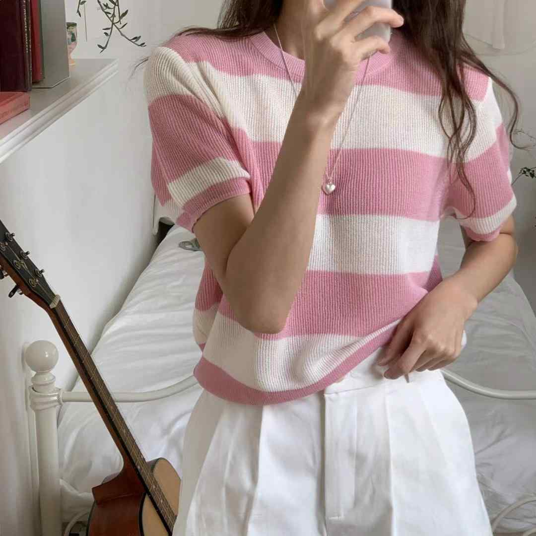 BLUSHER直郵韓國代購女士新款真品人氣24秋夏休閑時尚T恤BLUSHERT恤