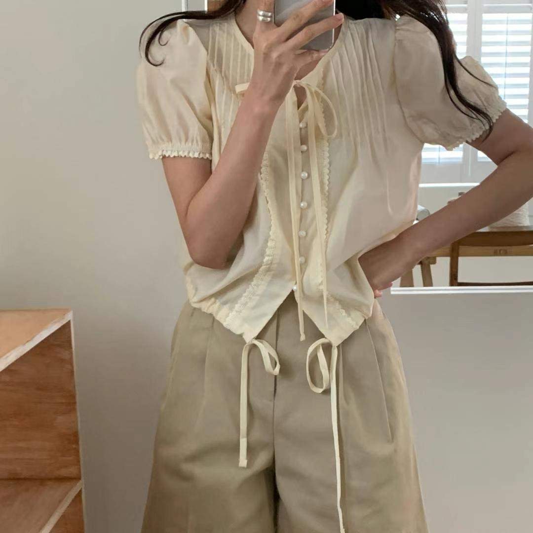 BLUSHER韓國直郵女裝新款休閑職業真品熱賣人氣時尚襯衫蕾絲衫BLUSHER襯衫/蕾絲衫