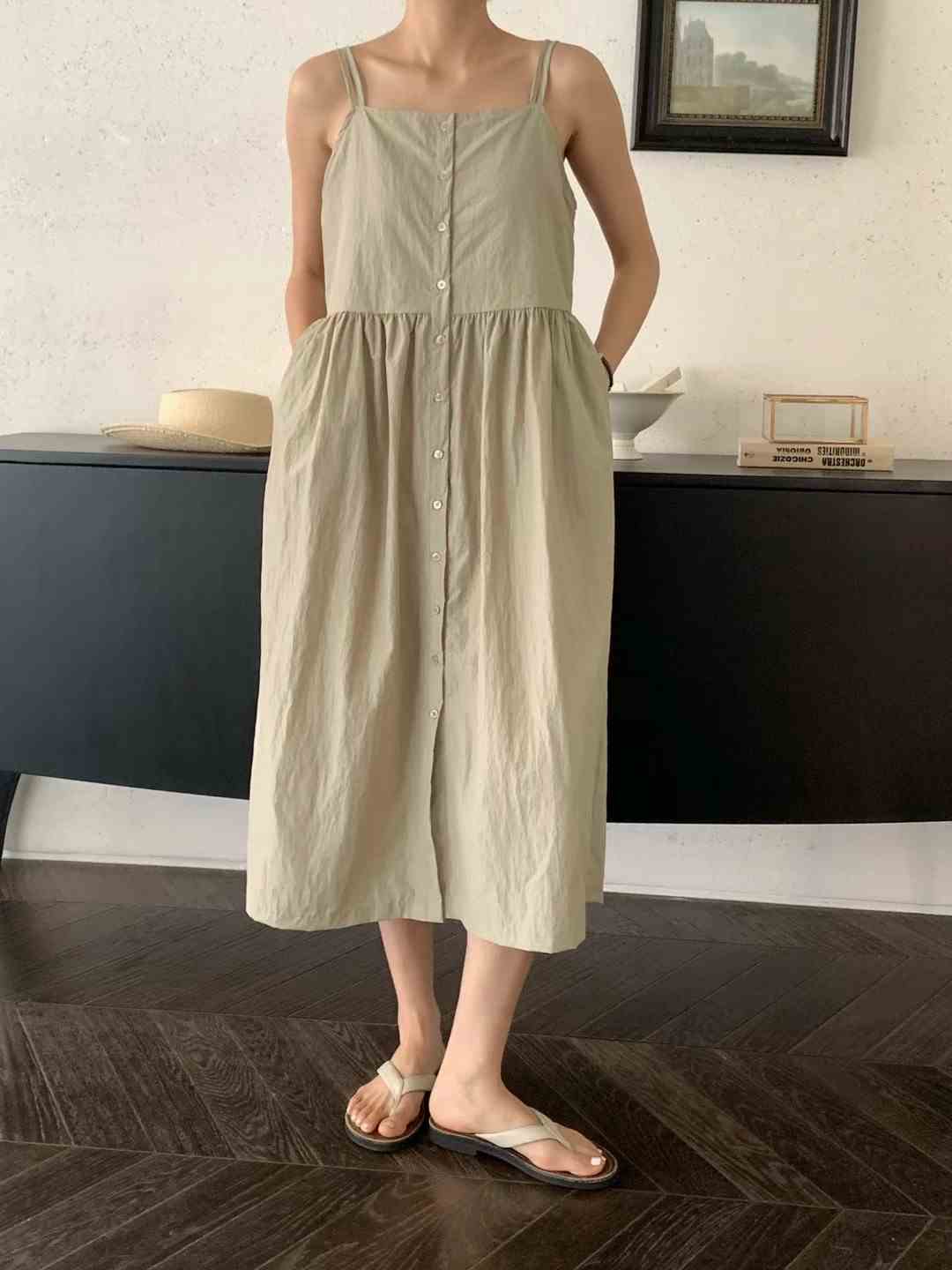 DOUBLE韓國直郵東大門實拍女士新品24秋夏時尚職業連衣裙DOUBLE連衣裙
