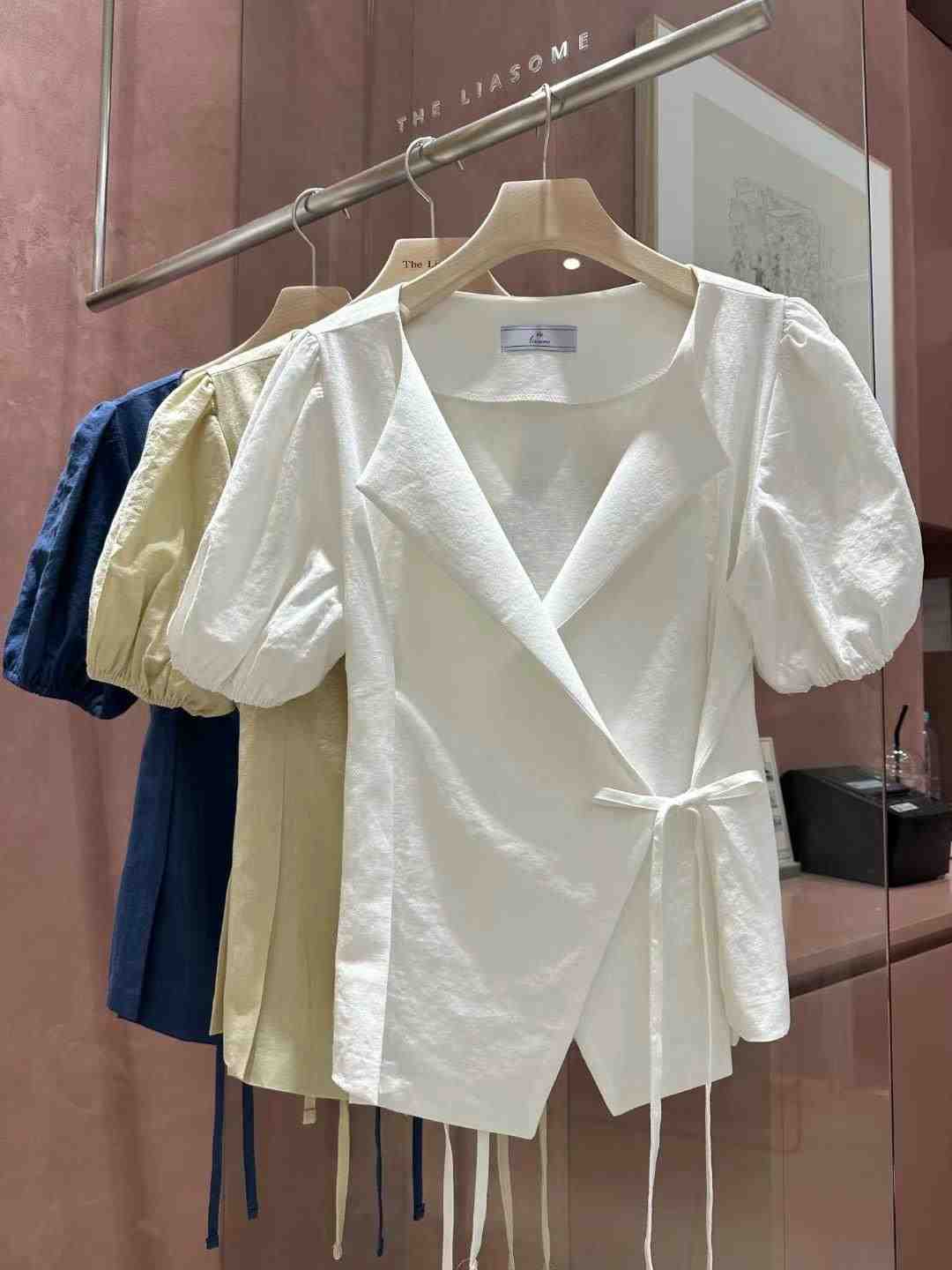 THE LIASOME直郵韓國代購女裝新款職業休閑24春夏襯衫蕾絲衫THE LIASOME襯衫/蕾絲衫