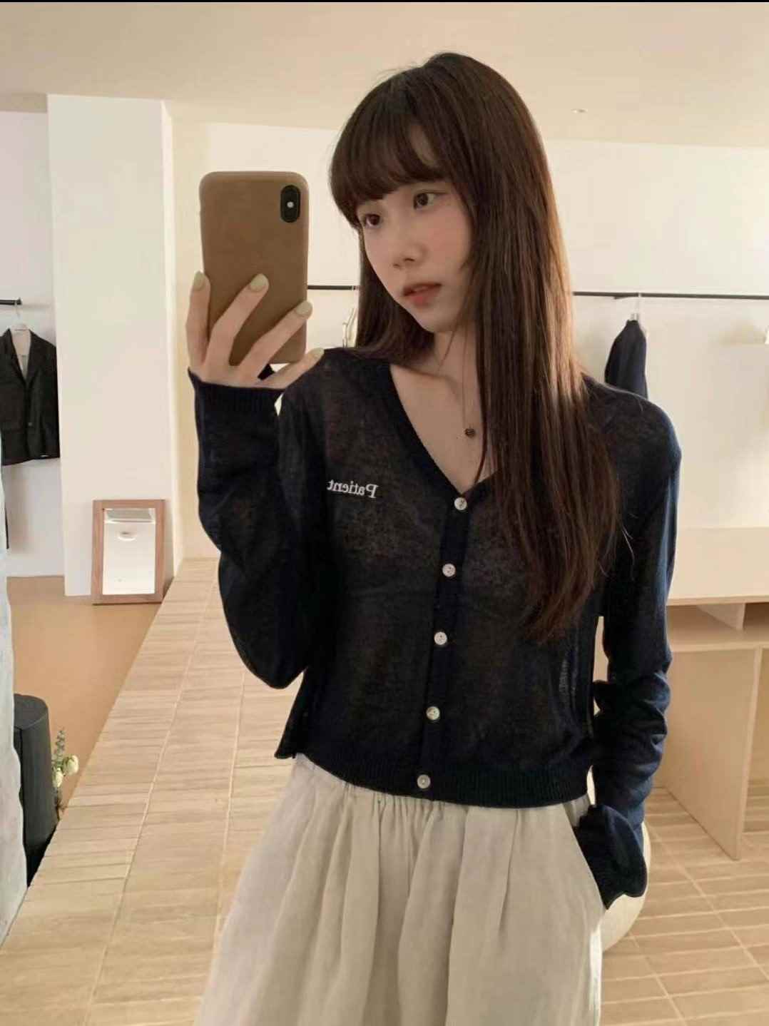 A ONE韓國直郵東大門實拍女裝新品時尚職業人氣針織衫透視A ONE針織衫