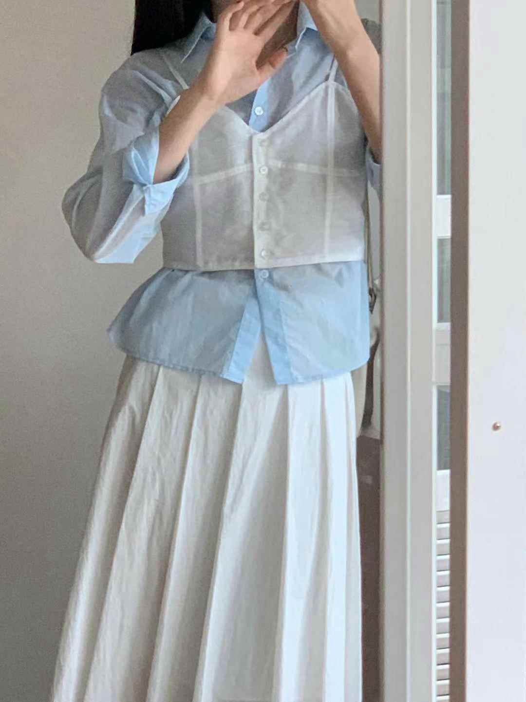 BLANK韓國直郵女士新款推薦熱賣時尚真品24秋夏職業吊帶背心BUTTON 12吊帶/背心