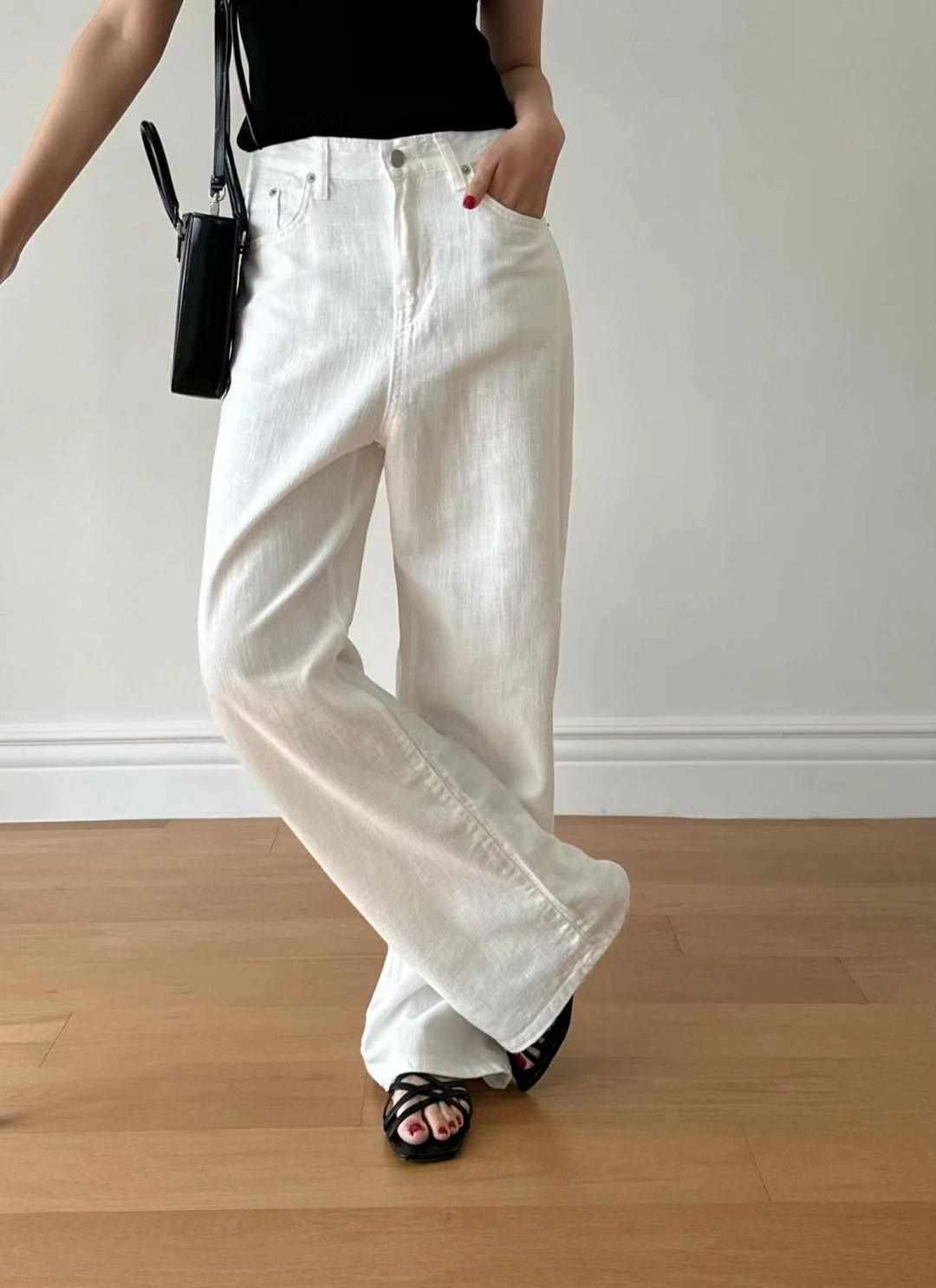 BLANK韓國直郵女裝新款休閑人氣24秋夏時尚真品職業牛仔褲BUTTON 12牛仔褲