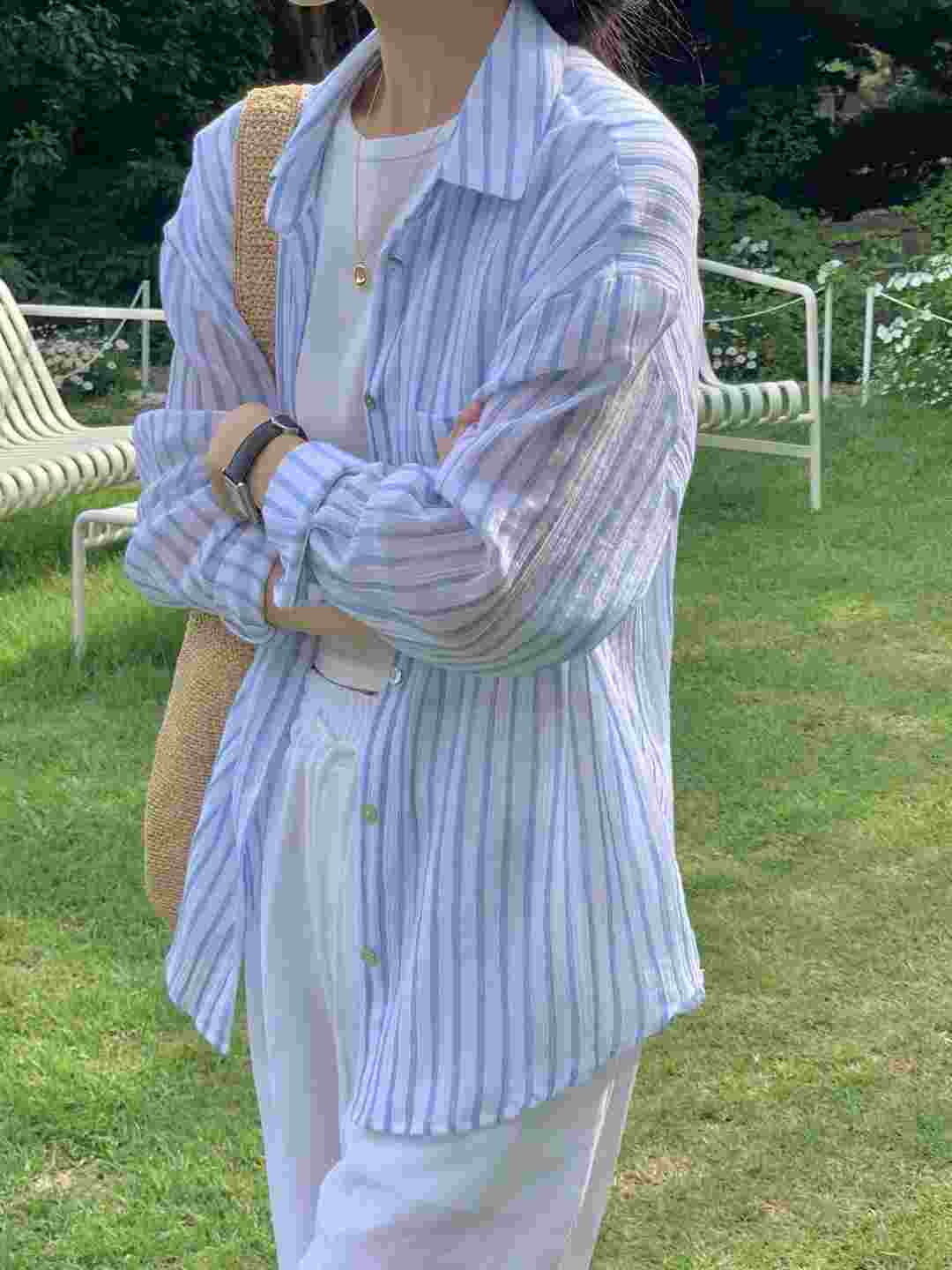 MICO韓國直郵東大門實拍女士新款真品24秋夏推薦襯衫蕾絲衫ALL OVER襯衫/蕾絲衫