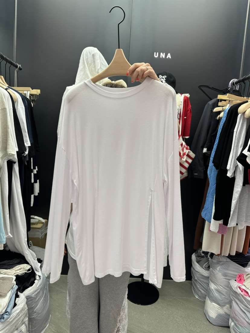 UNA韓國直郵女裝新品推薦真品人氣時尚熱賣休閑職業長袖T恤THEMAY/UNA長袖T恤