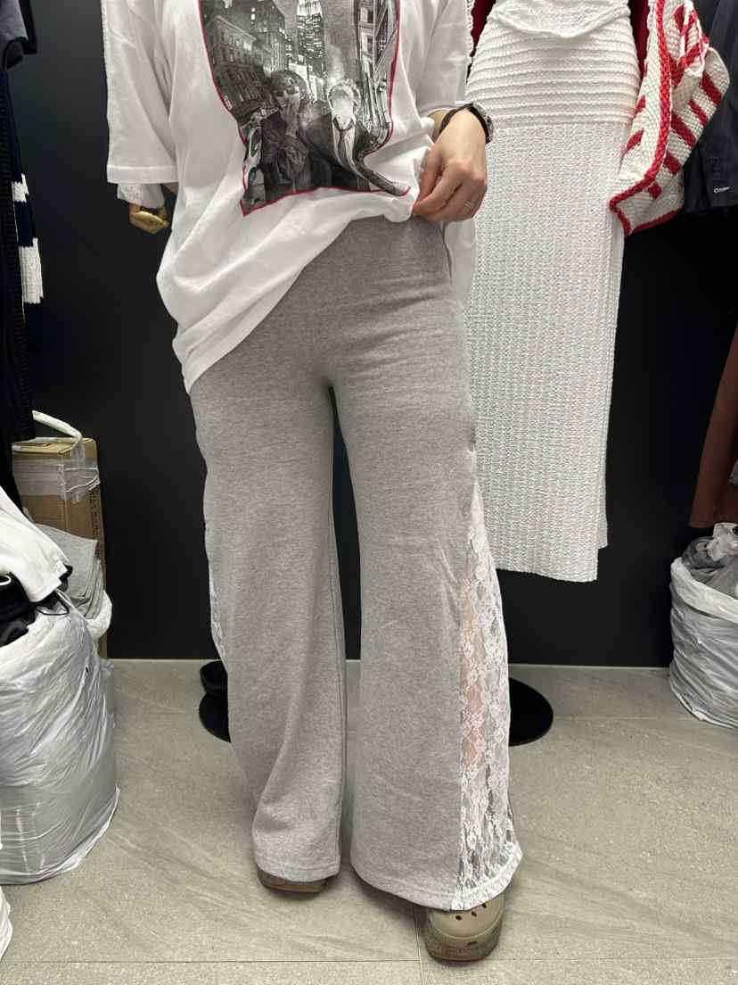 UNA韓國直郵女裝新品時尚人氣真品休閑推薦24春夏休閑褲蕾絲THEMAY/UNA休閑褲