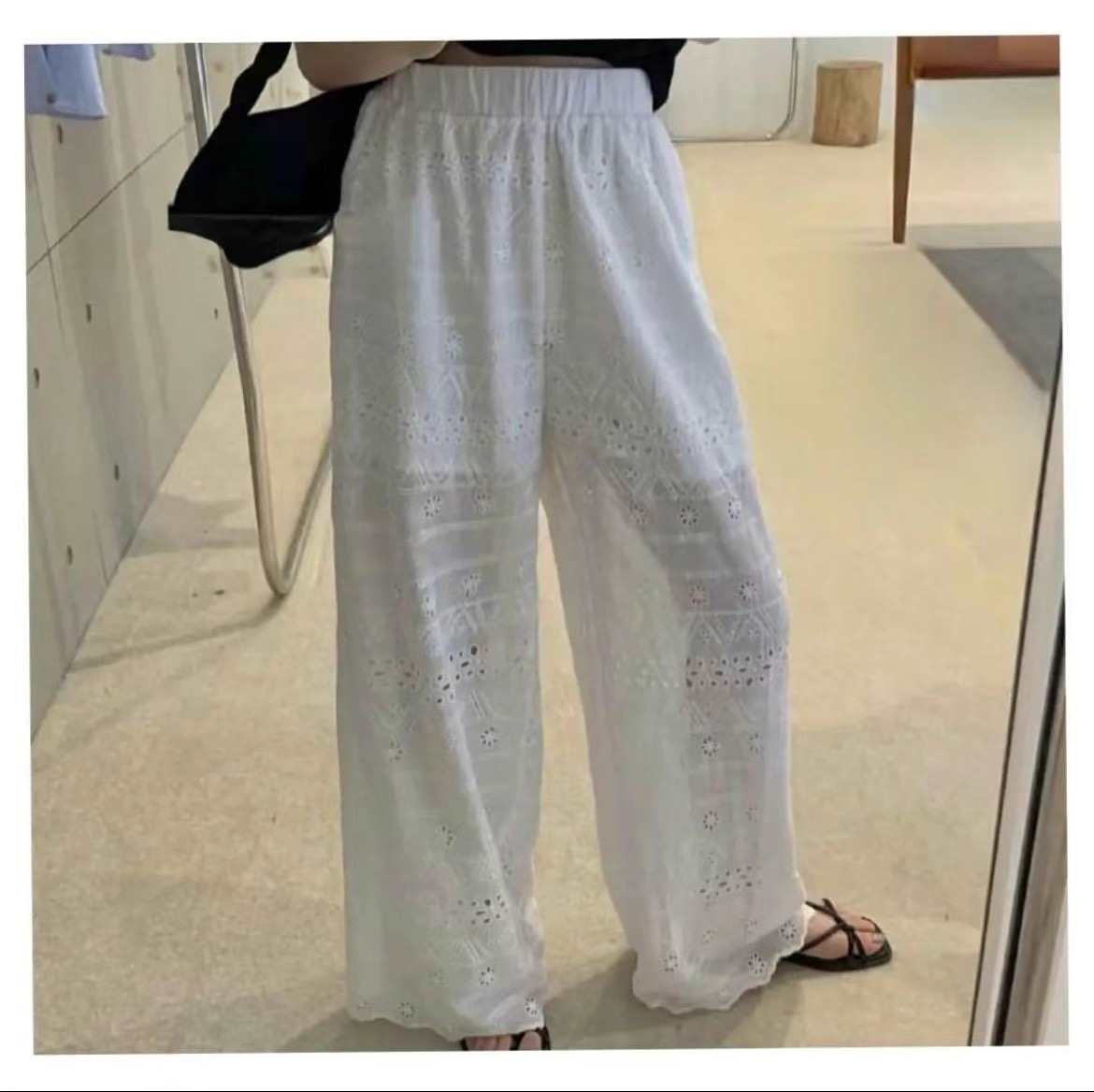husbee直郵韓國代購女裝新品熱賣推薦職業真品時尚休閑褲蕾絲husbee休閑褲