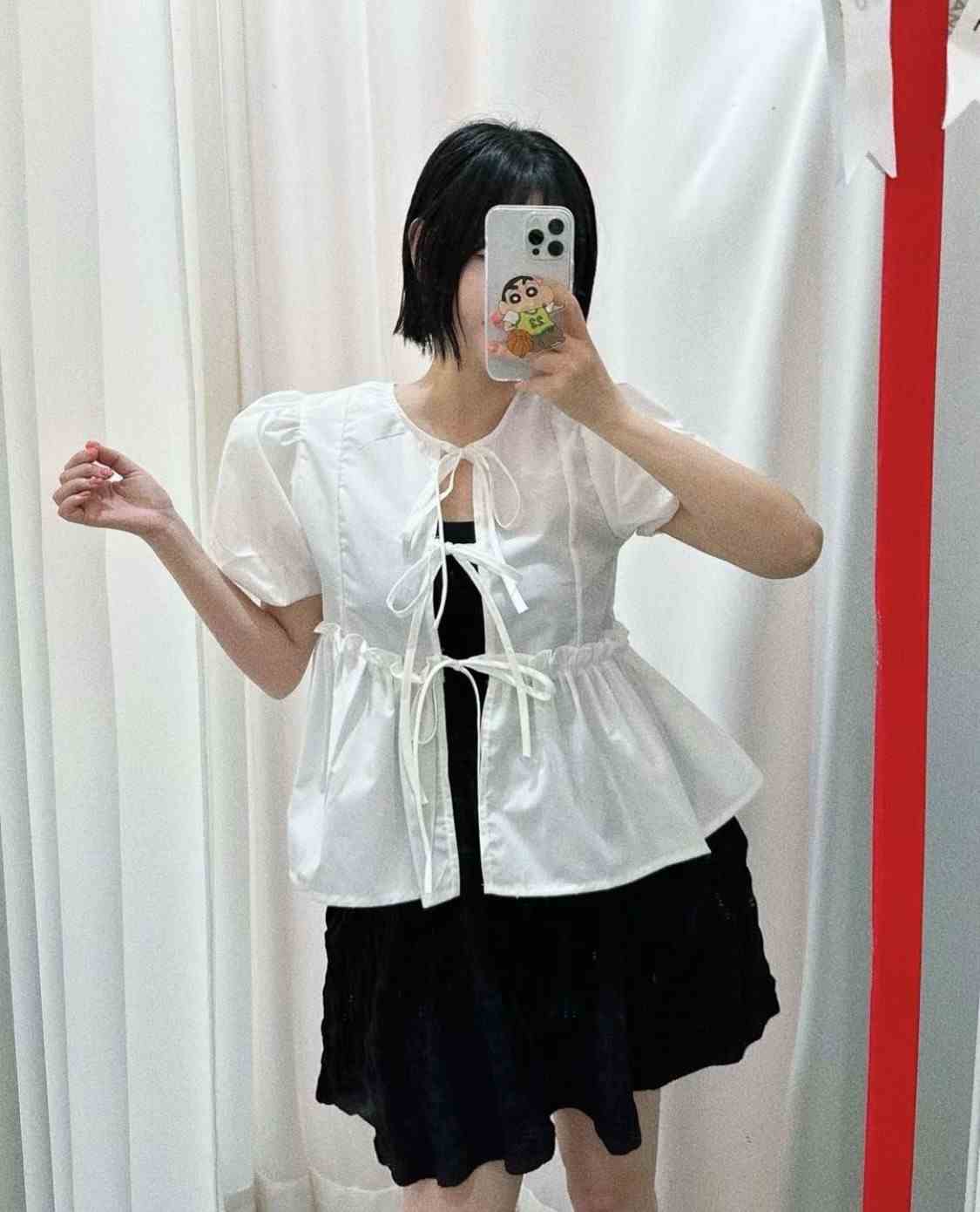 MARON韓國直郵女裝新品熱賣職業人氣休閑推薦24春夏襯衫蕾絲衫MARON襯衫/蕾絲衫