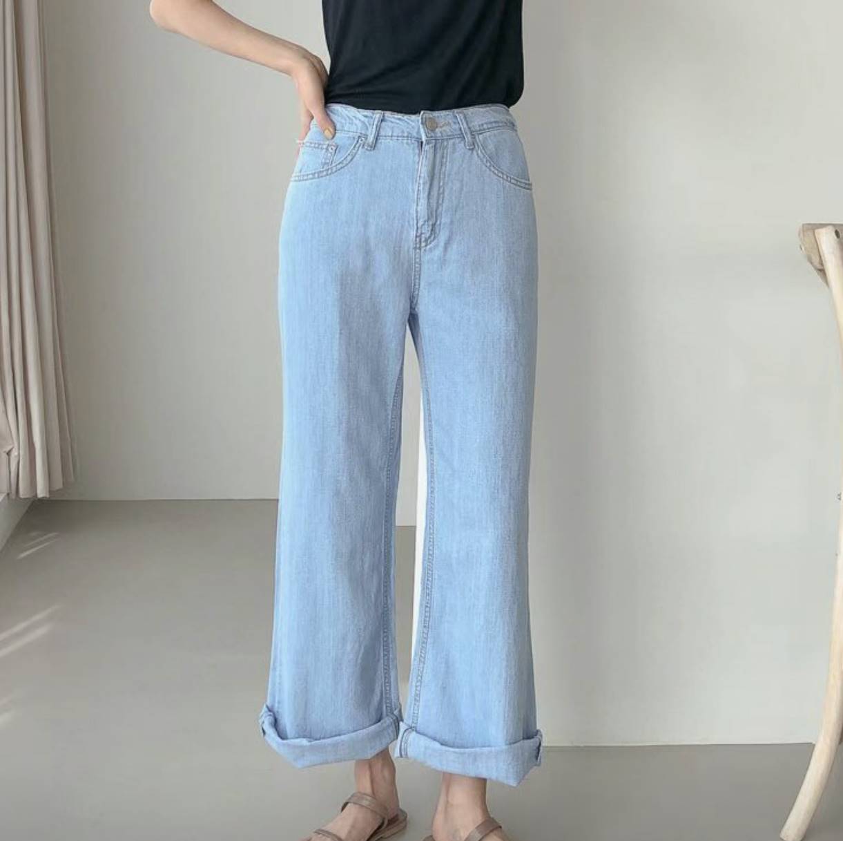 DOUBLEM韓國直郵東大門實拍女裝新品熱賣時尚推薦人氣牛仔褲DOUBLEM牛仔褲
