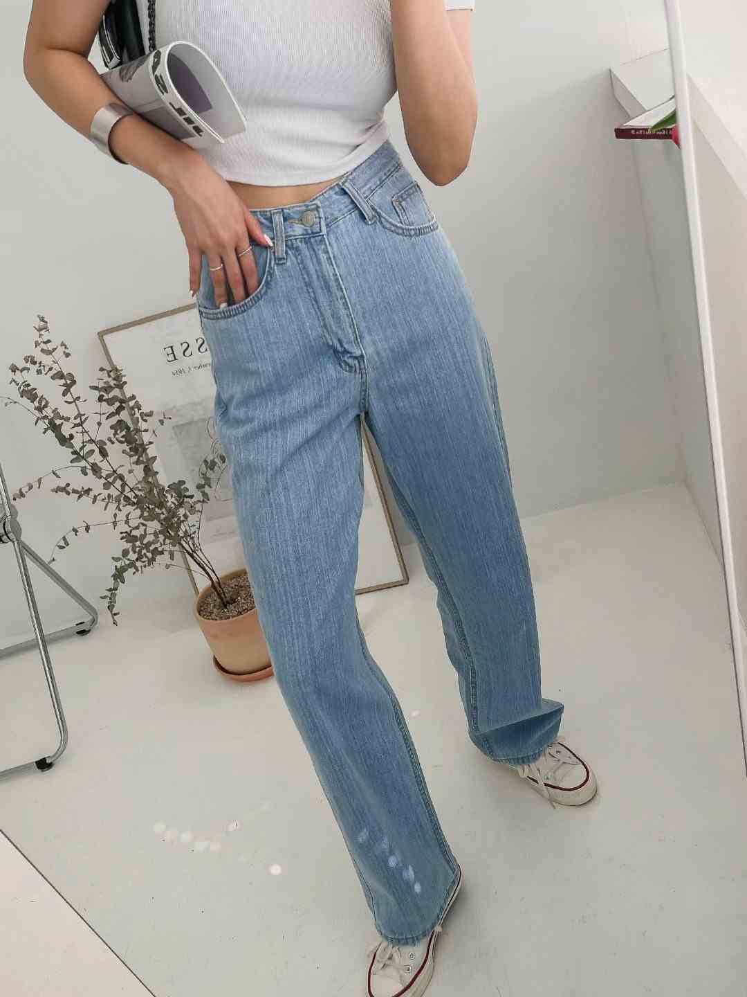 DOUBLEM韓國直郵東大門實拍女裝新款休閑人氣職業推薦牛仔褲DOUBLEM牛仔褲