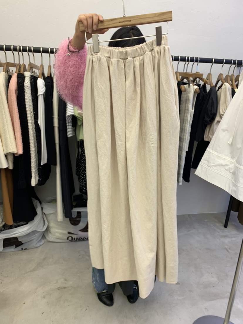 LCOMMA	韓國直郵東大門實拍女裝新款人氣真品職業長裙亞麻LCOMMA長裙