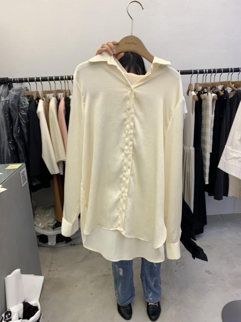 LCOMMA	直郵韓國代購女裝新品人氣職業真品24春夏襯衫蕾絲衫LCOMMA襯衫/蕾絲衫