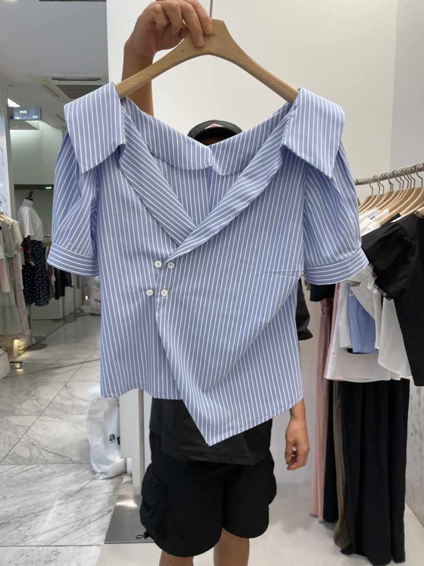 MUSK韓國直郵東大門代購女裝新品人氣職業休閑24春夏襯衫蕾絲衫LIMED SPRUCE襯衫/蕾絲衫