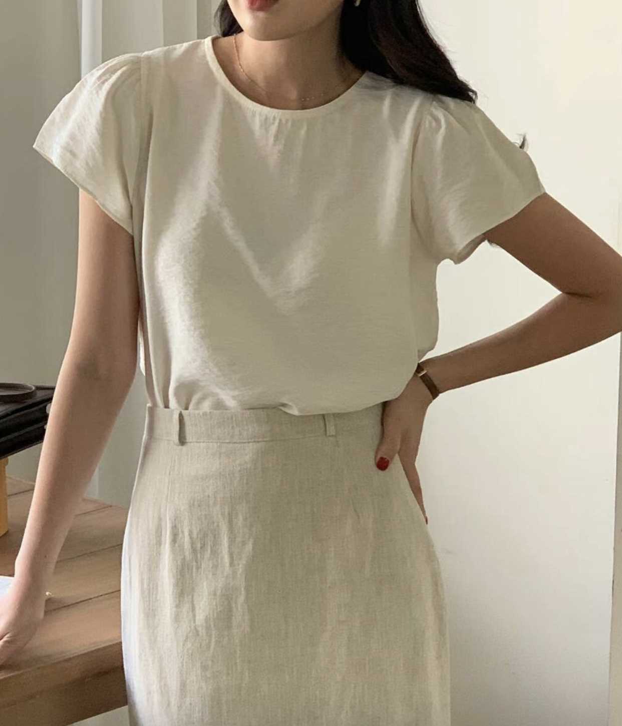 SATURDAY直郵韓國代購女裝新品職業休閑時尚24春夏襯衫蕾絲衫SATURDAY襯衫/蕾絲衫