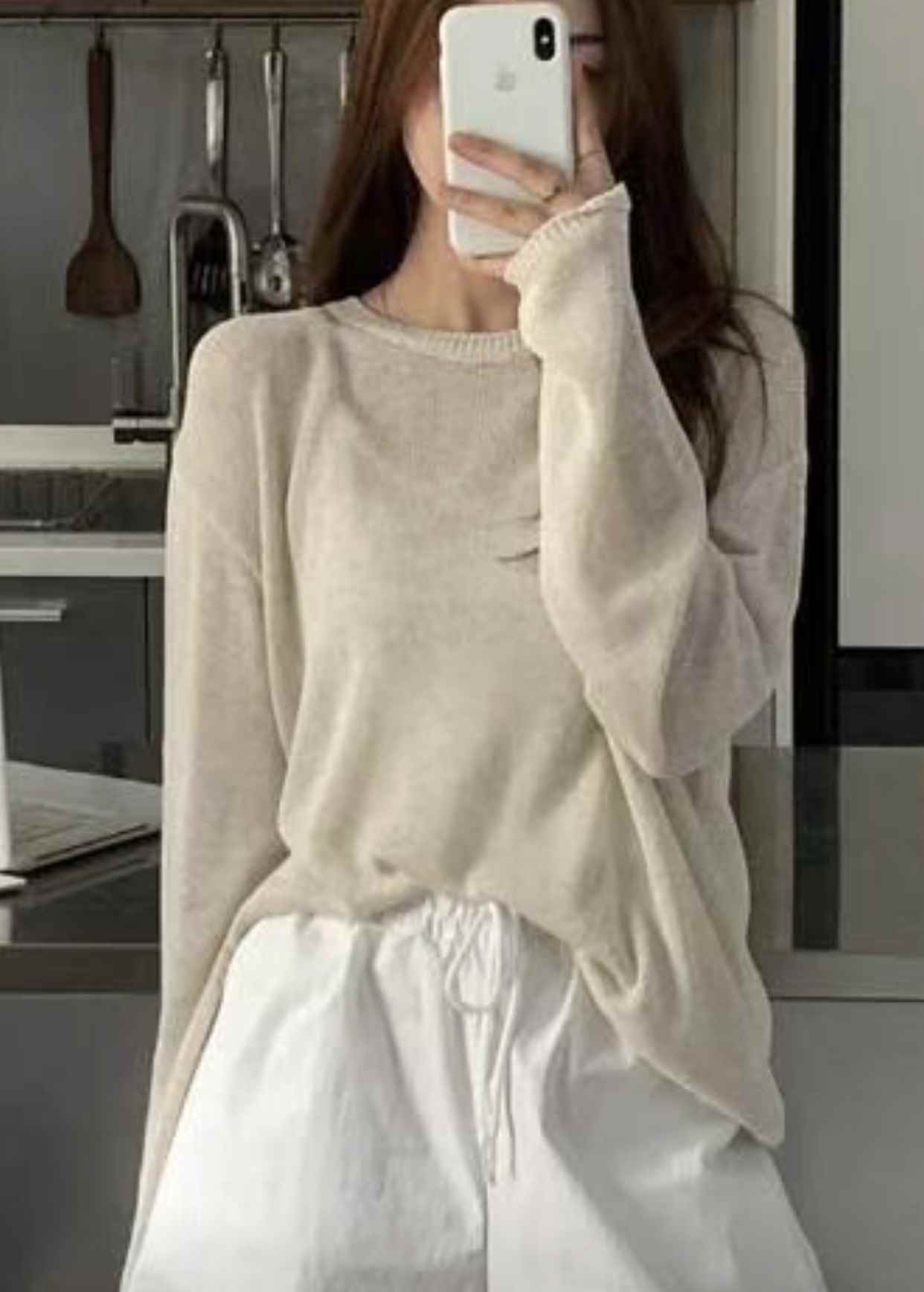 SATURDAY直郵韓國代購女裝新款24春夏熱賣人氣針織衫亞麻SATURDAY針織衫