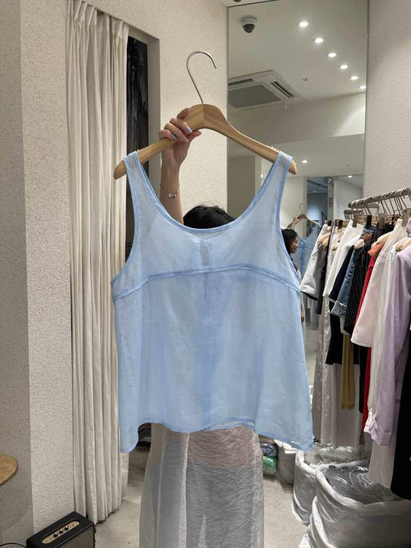 SSEMIENNE韓國直郵女裝新款時尚熱賣24春夏人氣吊帶背心亞麻SSEMIENNE吊帶/背心