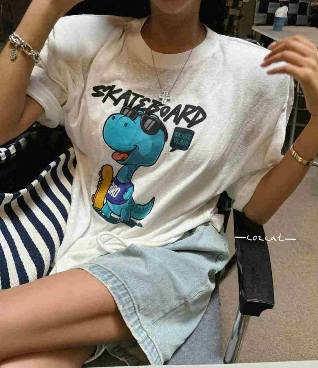COZCAT韓國直郵女裝新款24秋夏人氣推薦休閑時尚熱賣真品T恤COZCATT恤