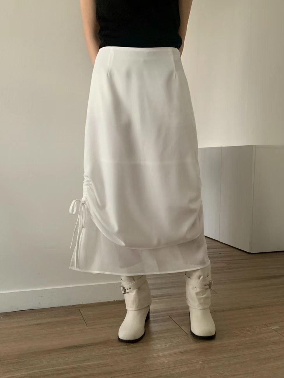 PEETS韓國直郵東大門代購女裝新品時尚推薦休閑24春夏長裙PEETS長裙