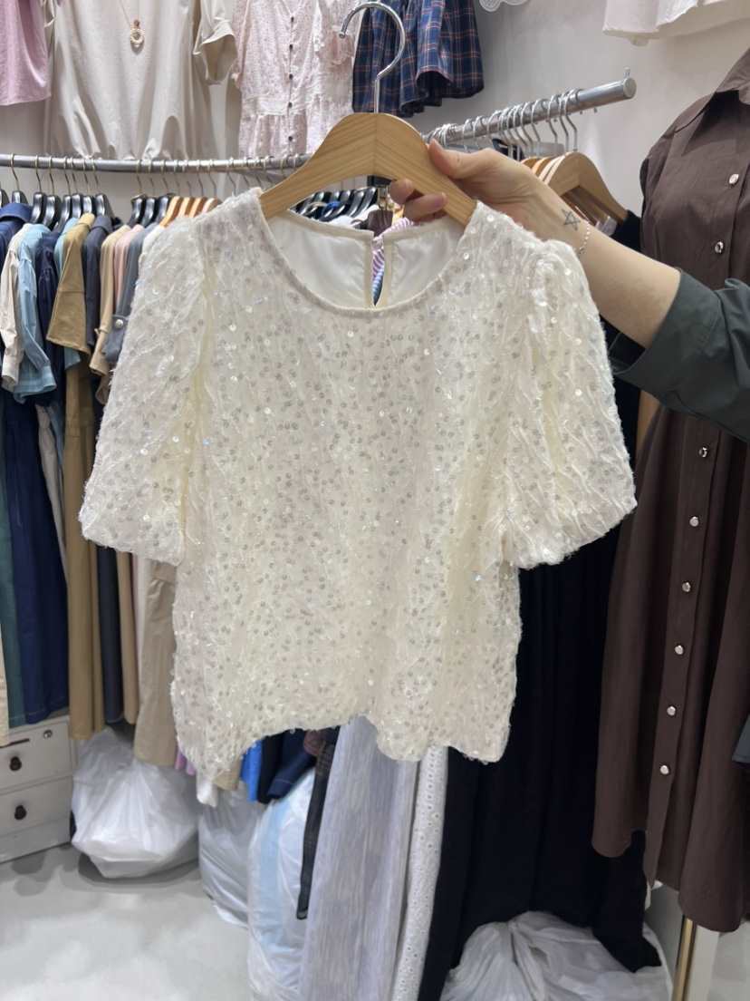 BIKINI直郵韓國代購女裝新品休閑人氣24春夏時尚襯衫蕾絲衫BIKINI襯衫/蕾絲衫