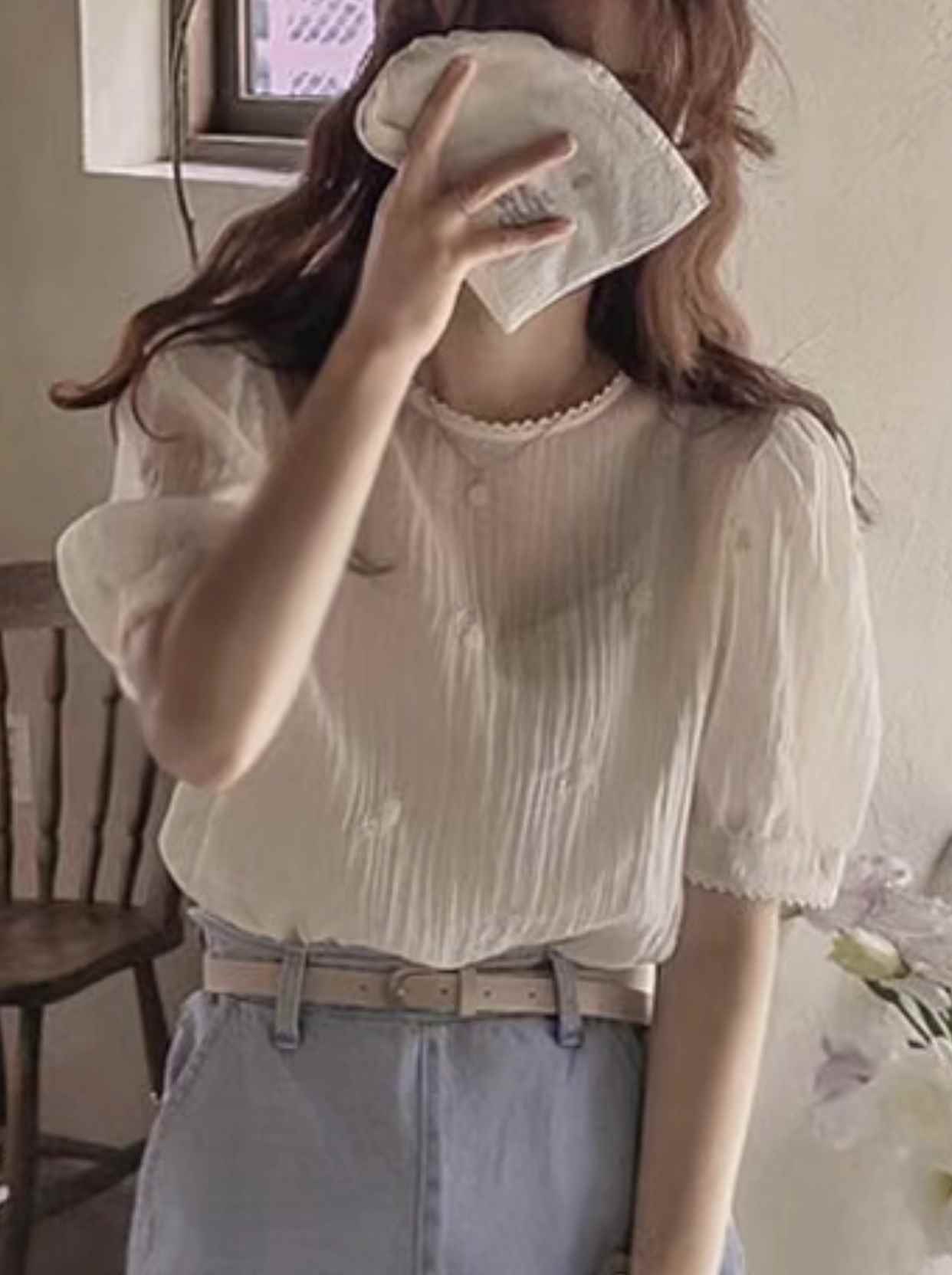 CAROL韓國直郵女裝新款24春夏休閑人氣熱賣真品襯衫蕾絲衫CAROL襯衫/蕾絲衫