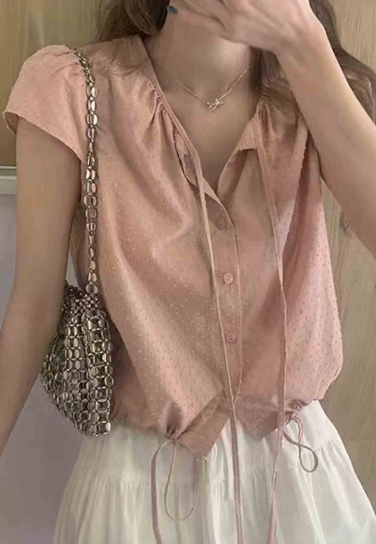 ELINVI直郵韓國代購女士新品推薦真品24秋夏職業襯衫蕾絲衫ELINVI襯衫/蕾絲衫