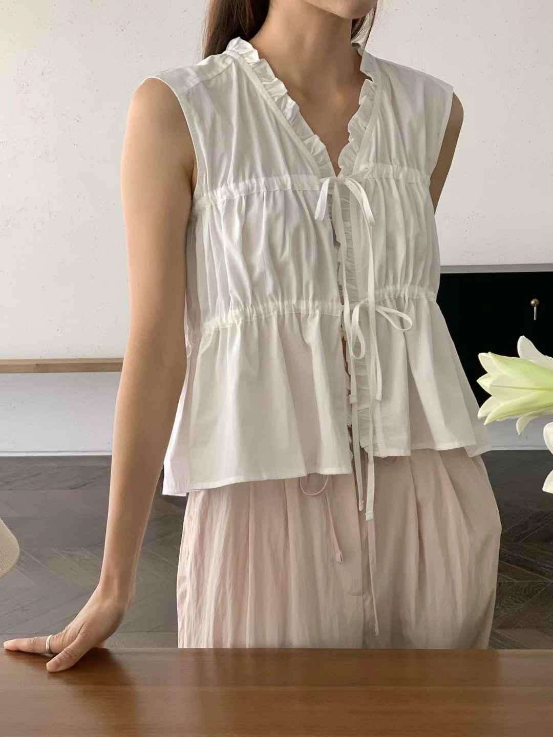 IKMOOI韓國直郵東大門實拍女裝新品24春夏休閑襯衫蕾絲衫IKMOOI襯衫/蕾絲衫