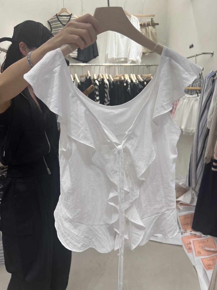 LIVE/LULULALLA直郵韓國代購女裝新款熱賣24春夏襯衫蕾絲衫LIVE/LULULALLA襯衫/蕾絲衫