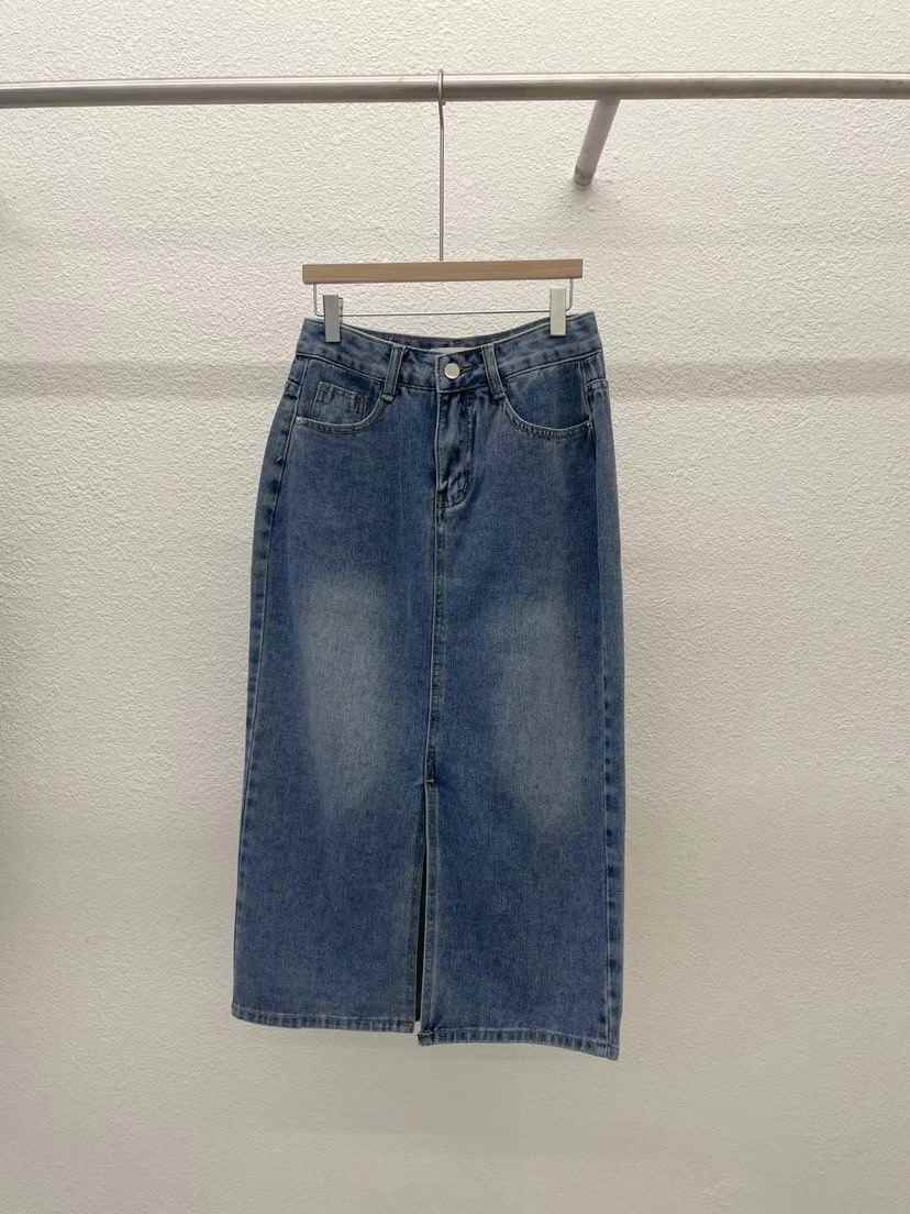 X韓國直郵女裝新款職業24春夏時尚半身裙中短裙牛仔布秋款SERIN半身裙/中短裙