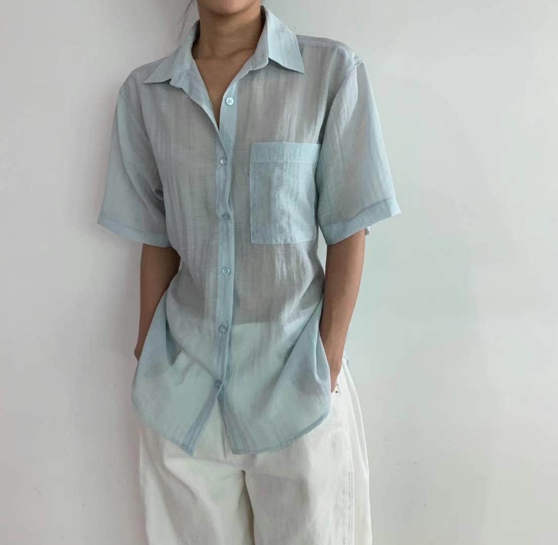 COVER韓國直郵東大門代購女裝新款時尚人氣24春夏襯衫蕾絲衫COVER襯衫/蕾絲衫