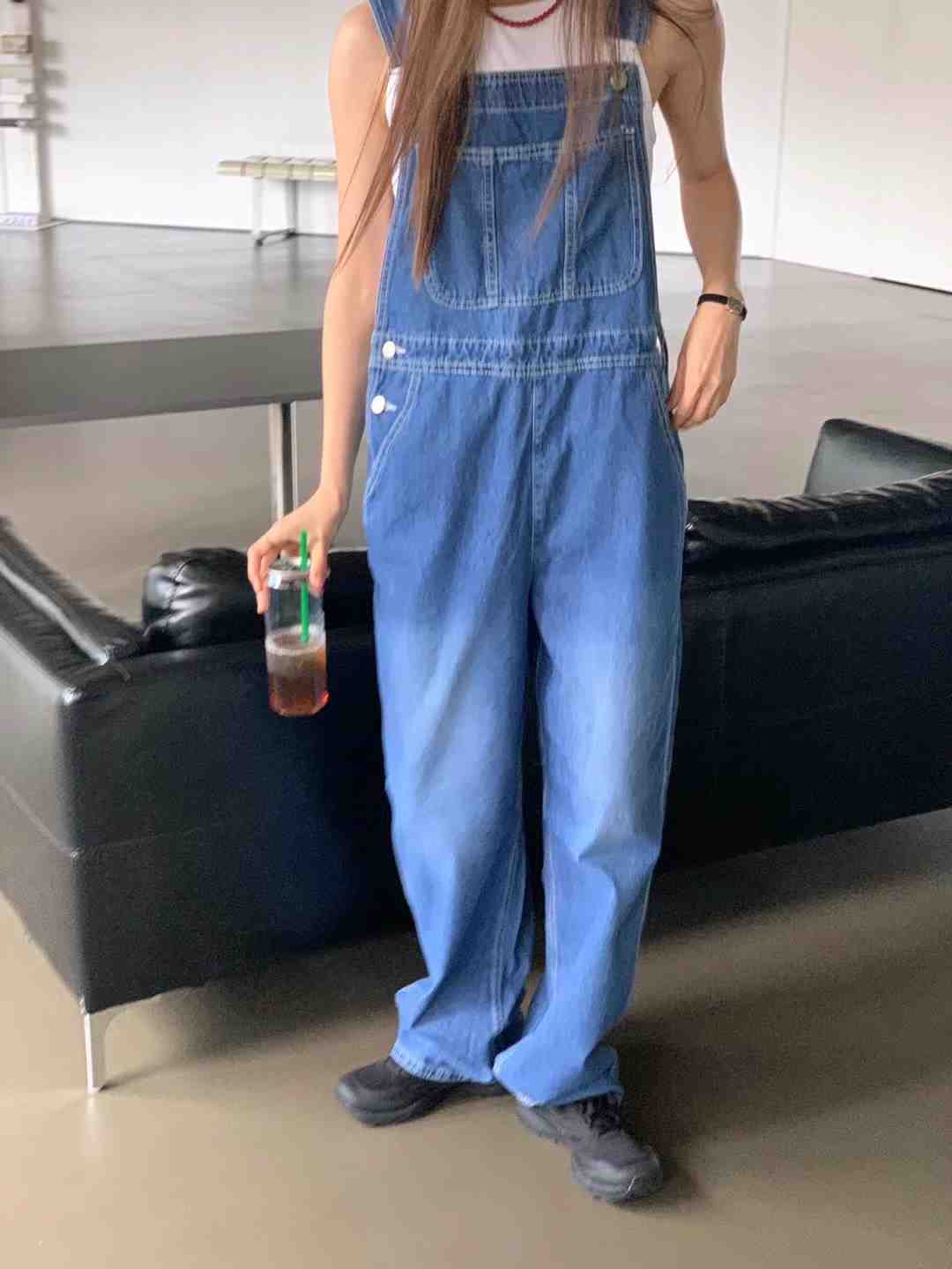 MORGAN韓國直郵女士新品24秋夏熱賣時尚職業推薦休閑背帶褲BABY SALON背帶褲