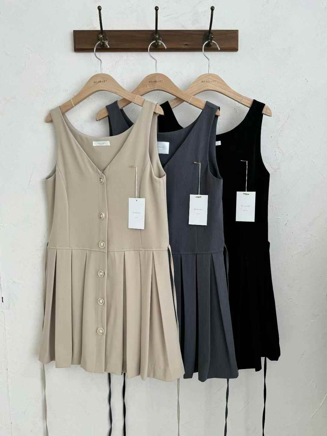 RO:HEART韓國直郵女裝新品真品熱賣休閑職業人氣連衣裙褶皺RO:HEART連衣裙