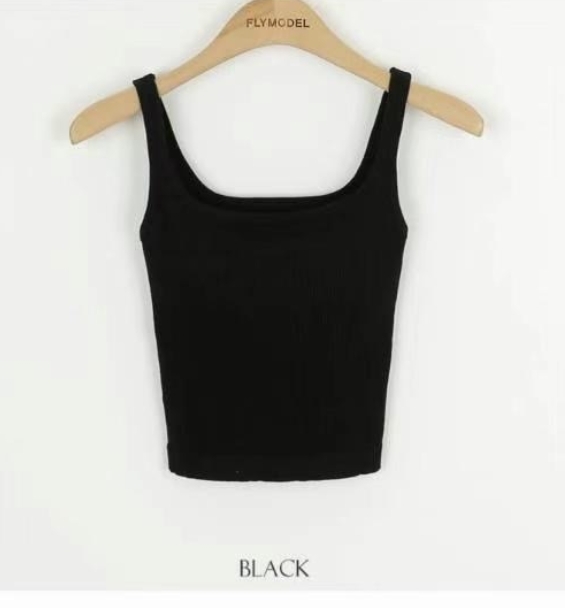 A BLACK韓國直郵女裝新款職業24秋夏真品人氣吊帶背心羅紋A BLACK吊帶/背心