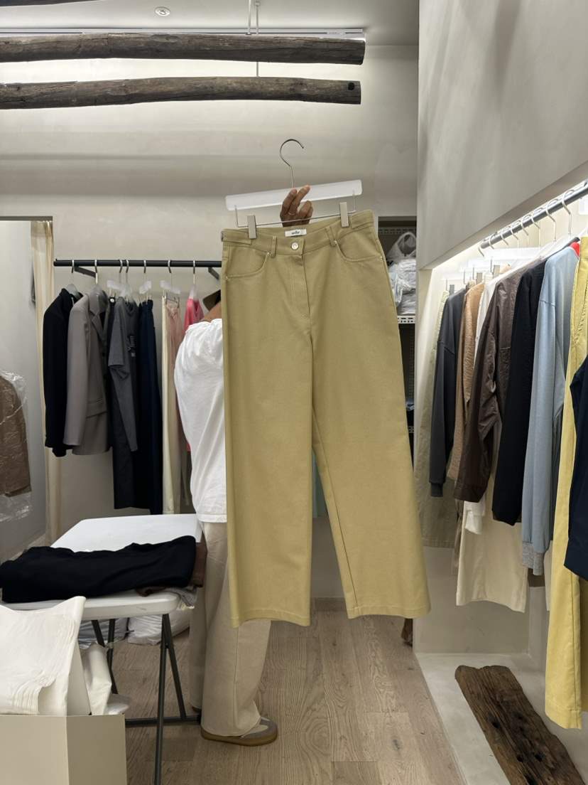Waller韓國直郵東大門代購女裝新品時尚推薦職業休閑褲斜紋布NOTHING休閑褲