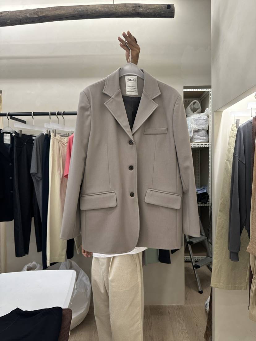 Waller直郵韓國代購女裝新品24春夏熱賣休閑職業夾克羊毛NOTHING夾克