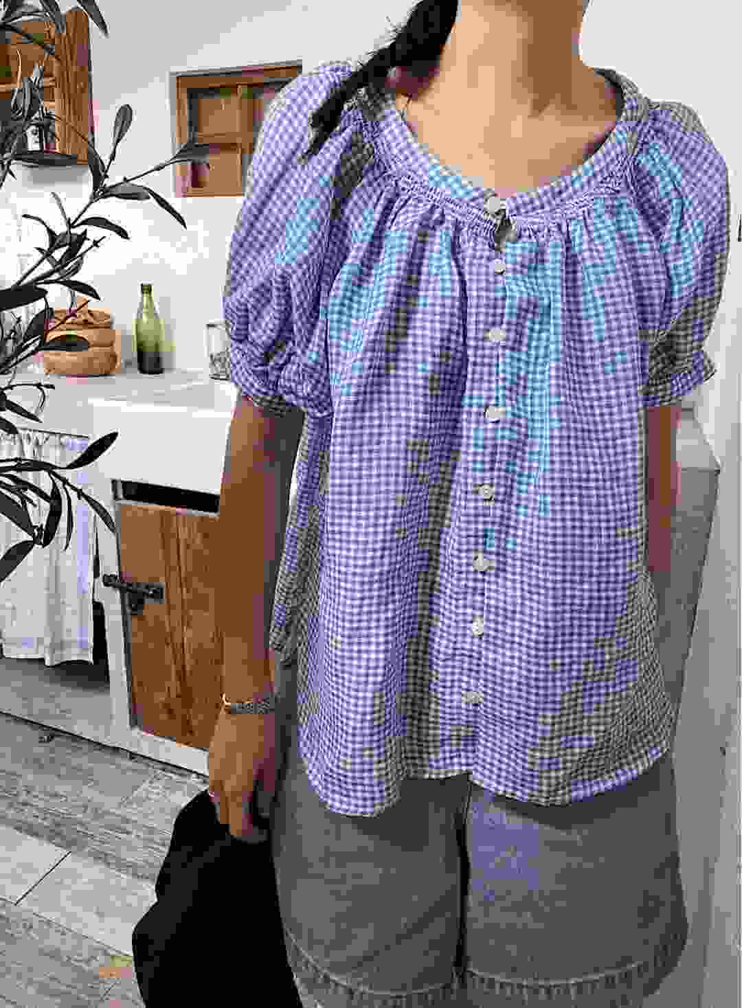 FEBRUUARY直郵韓國代購女裝新品休閑職業真品熱賣襯衫蕾絲衫WOODEN襯衫/蕾絲衫