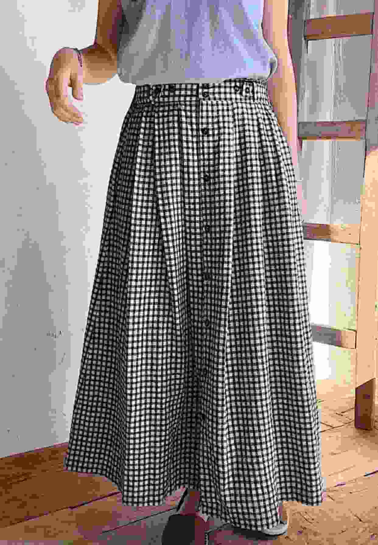 FEBRUUARY直郵韓國代購女裝新款熱賣真品推薦24秋夏休閑長裙WOODEN長裙